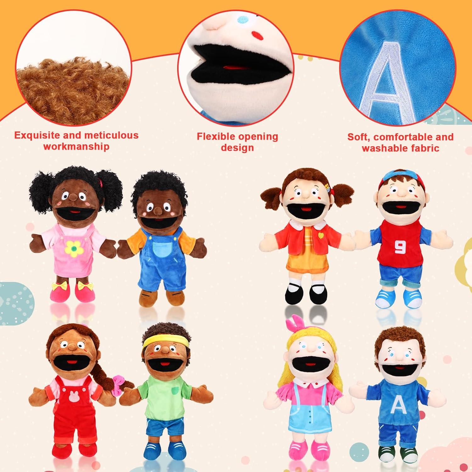 Set de 8 Títeres de Mano Multiculturales Lenwen 30 cm