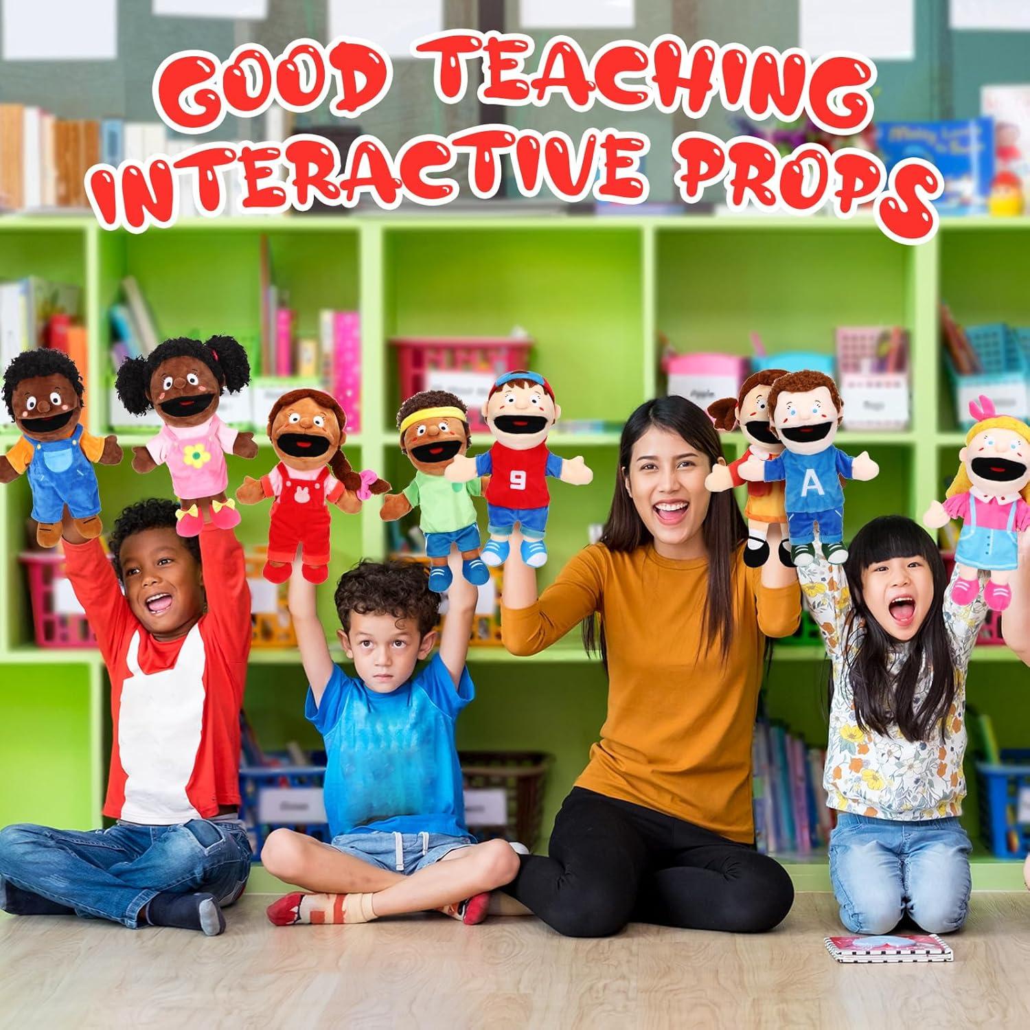 Set de 8 Títeres de Mano Multiculturales Lenwen 30 cm