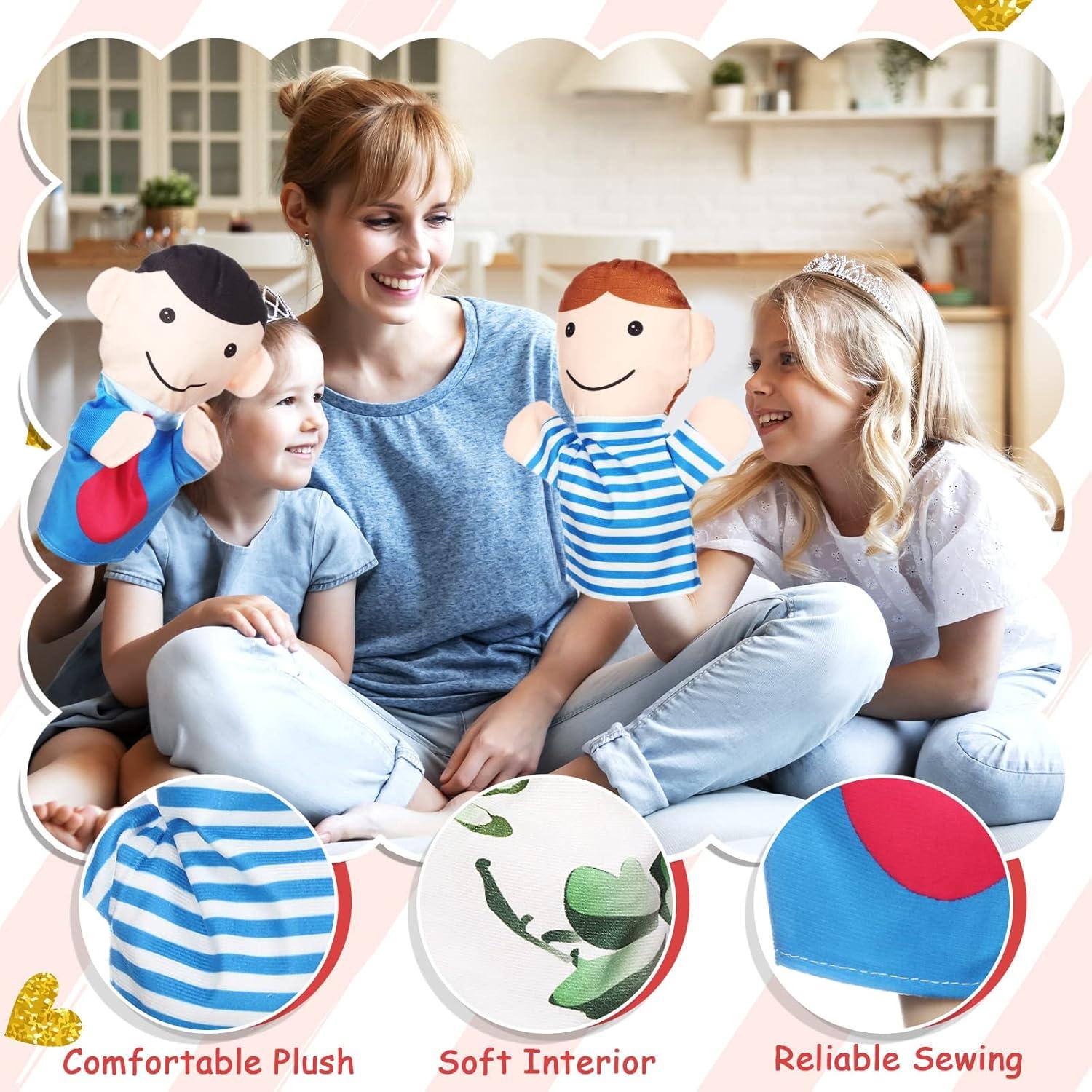 6 Títeres de Mano de Peluche Familiar Jerify - Juguetes Educativos