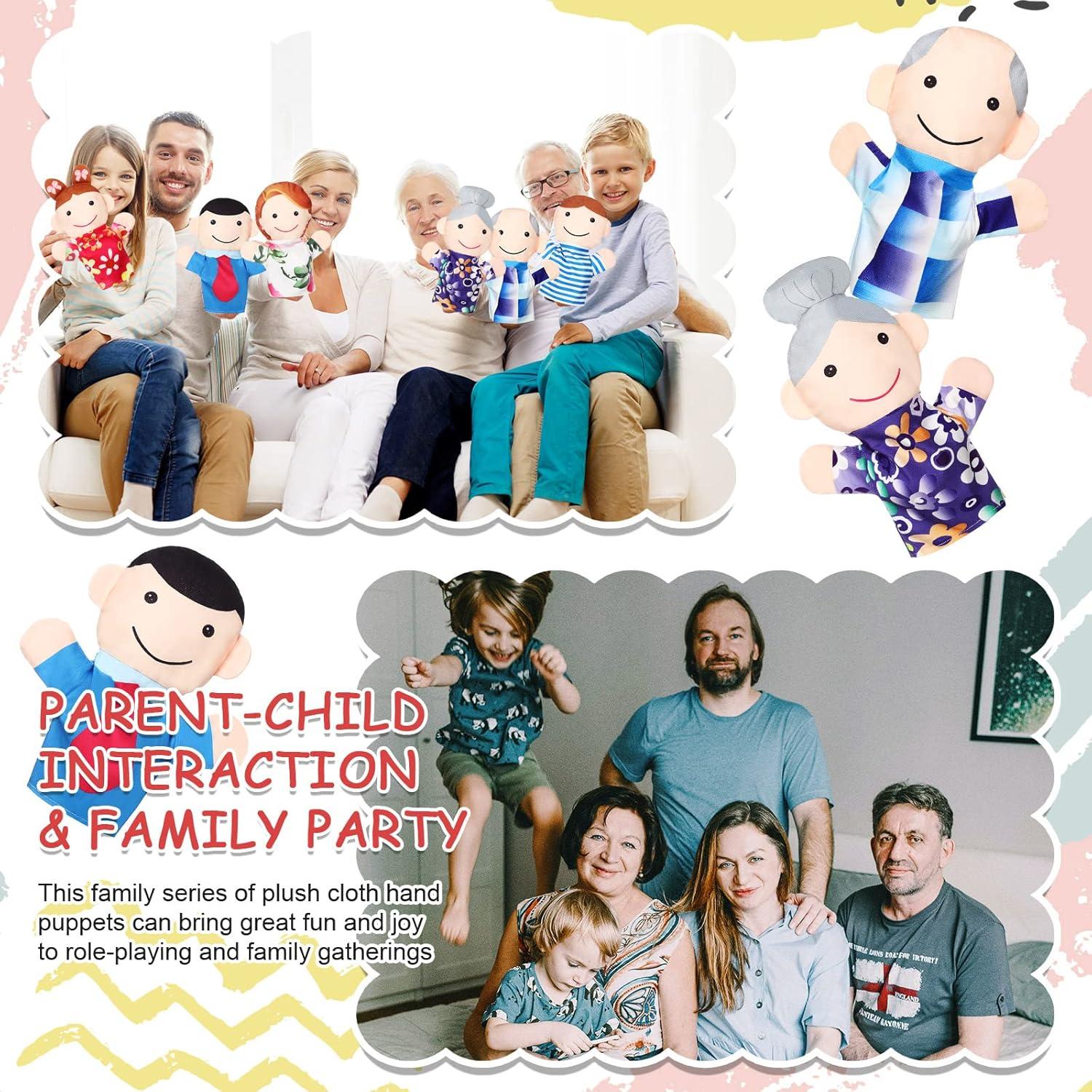 6 Títeres de Mano de Peluche Familiar Jerify - Juguetes Educativos