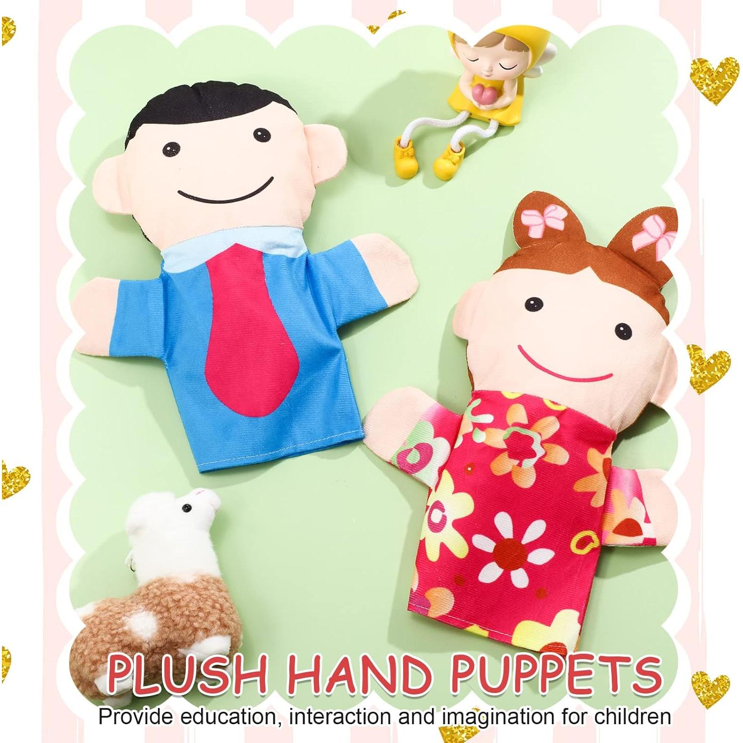 6 Títeres de Mano de Peluche Familiar Jerify - Juguetes Educativos