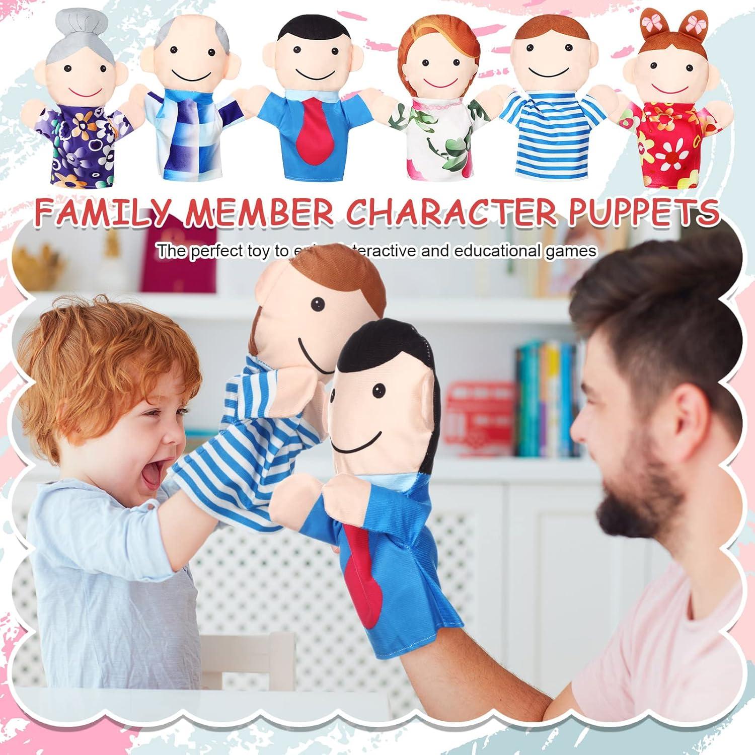 6 Títeres de Mano de Peluche Familiar Jerify - Juguetes Educativos