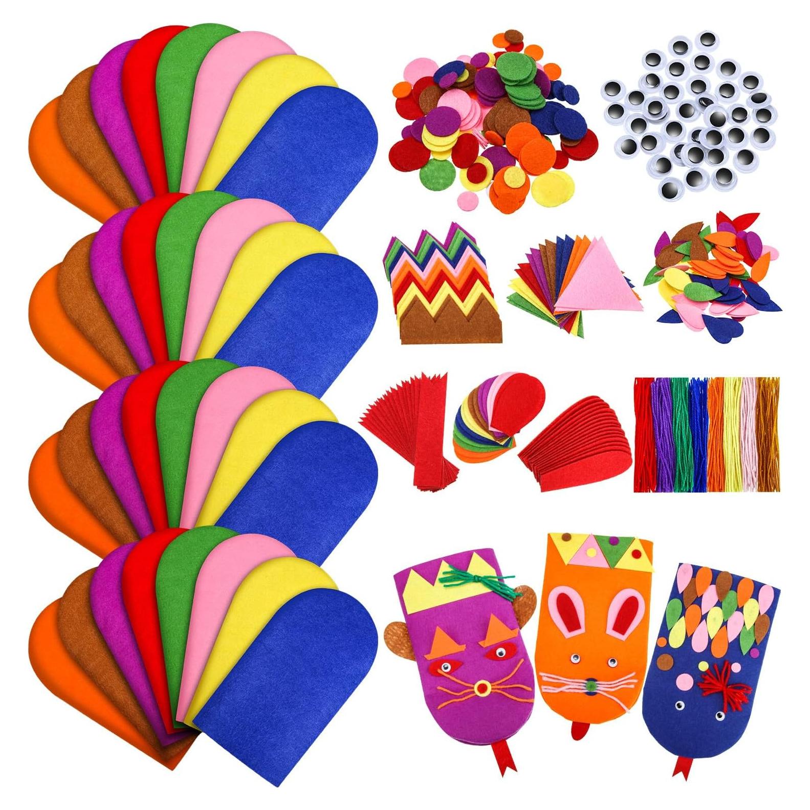 Kit de Marionetas de Mano Liliful 32 Piezas Fieltro DIY