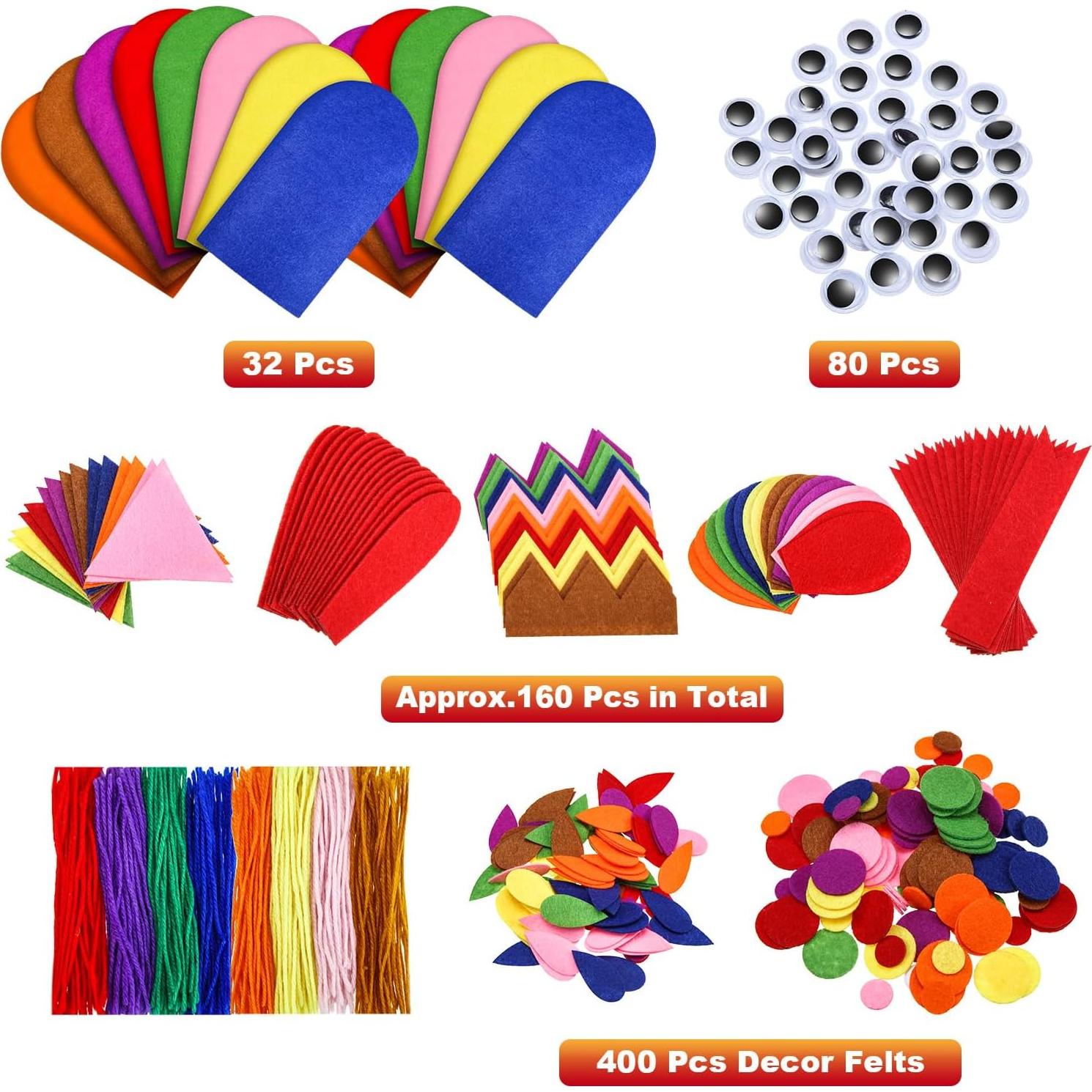 Kit de Marionetas de Mano Liliful 32 Piezas Fieltro DIY