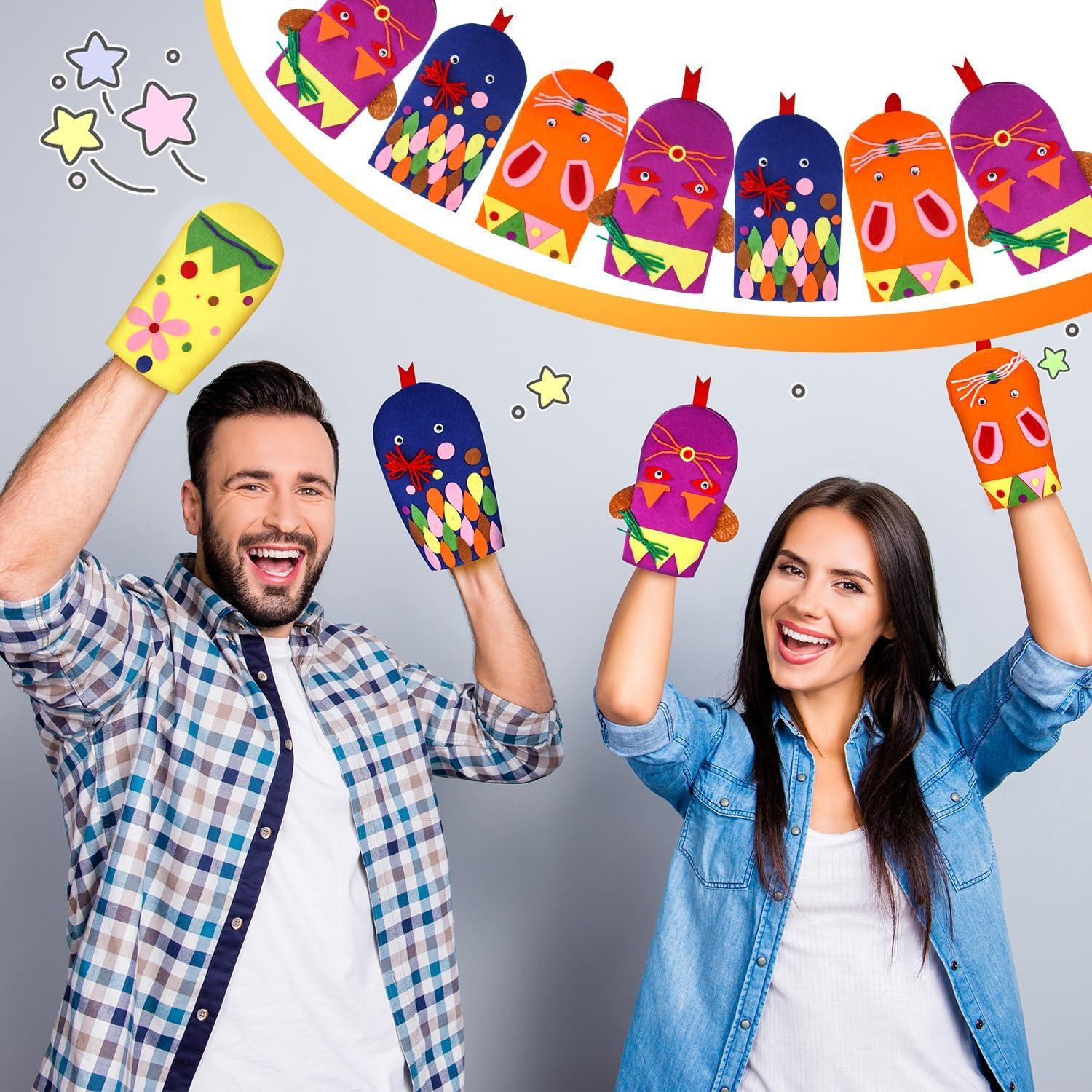 Kit de Marionetas de Mano Liliful 32 Piezas Fieltro DIY