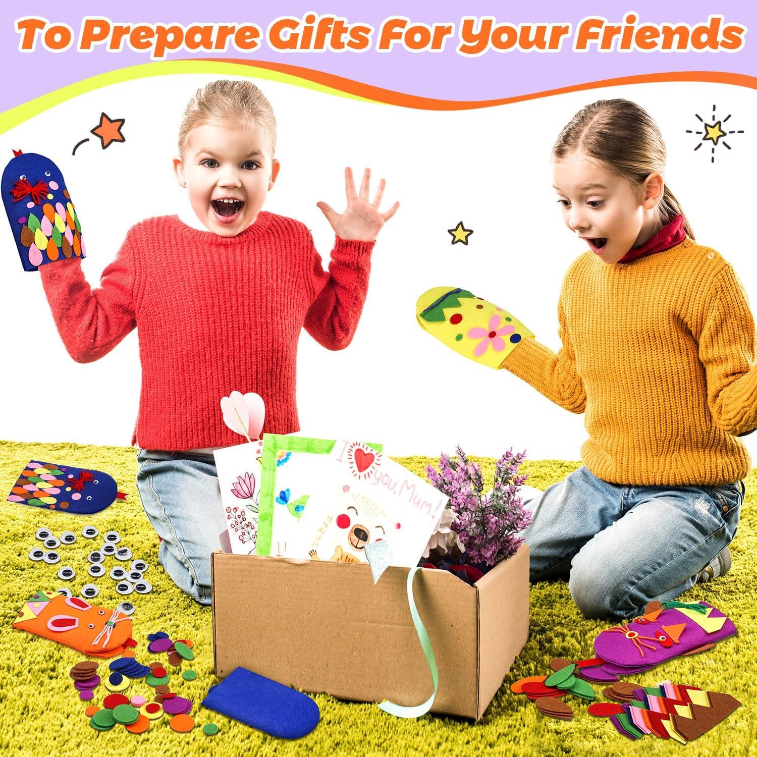 Kit de Marionetas de Mano Liliful 32 Piezas Fieltro DIY