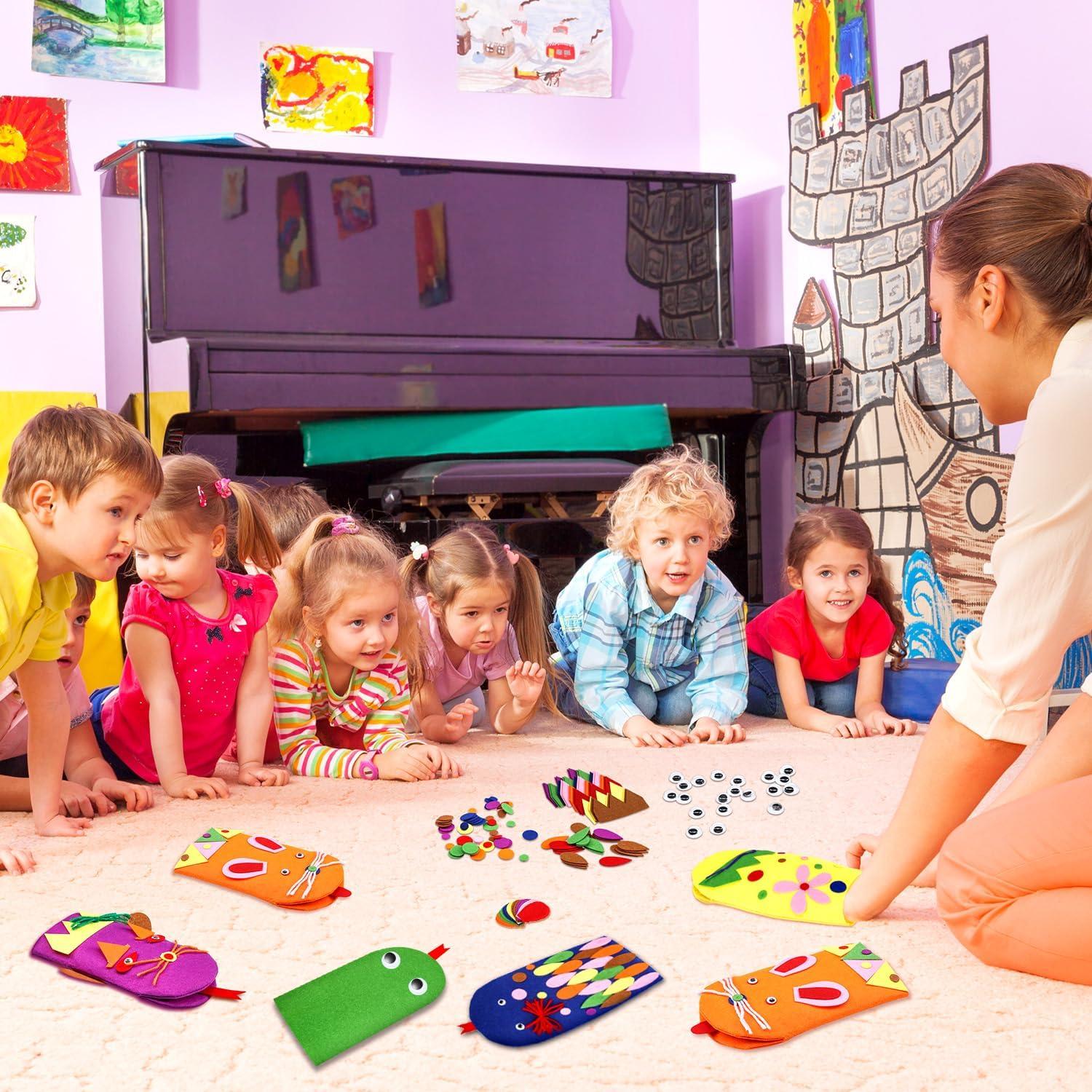 Kit de Marionetas de Mano Liliful 32 Piezas Fieltro DIY