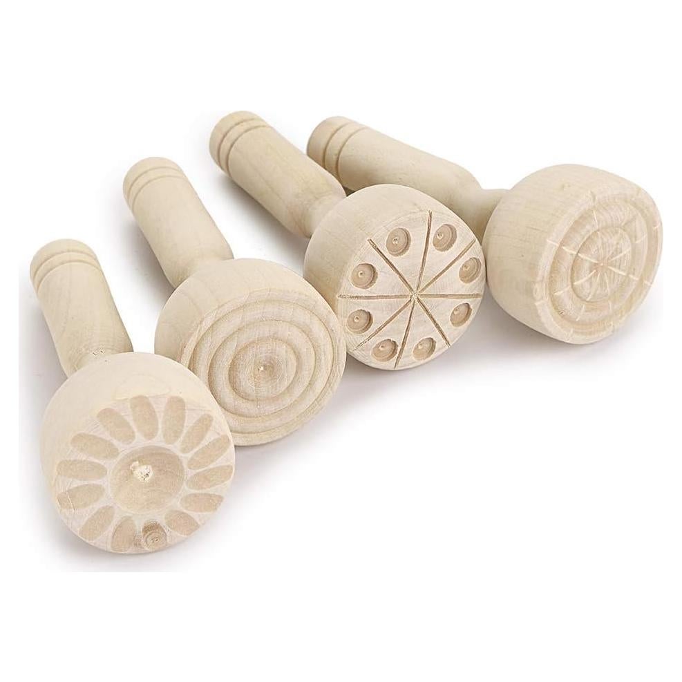 Conjunto de 4 Sellos de Madera OwnMy para Arcilla y Manualidades