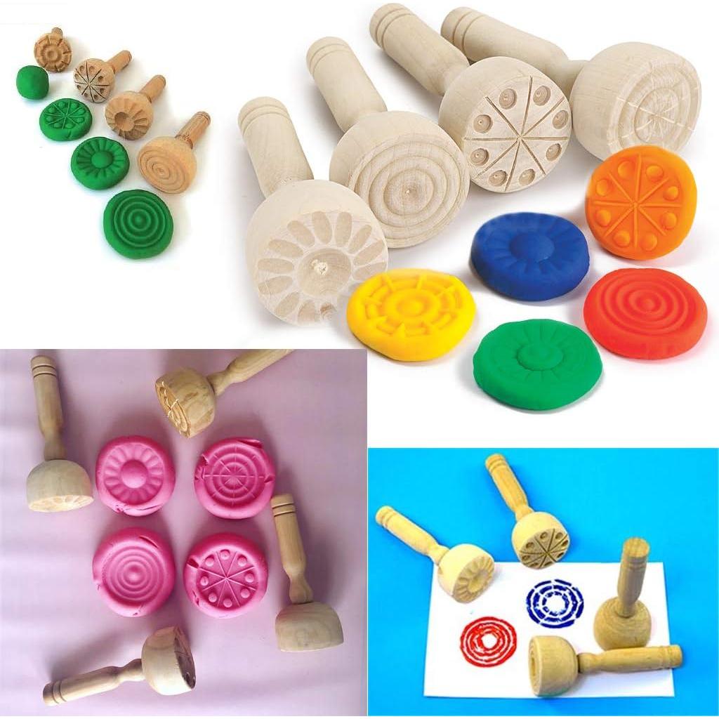 Conjunto de 4 Sellos de Madera OwnMy para Arcilla y Manualidades