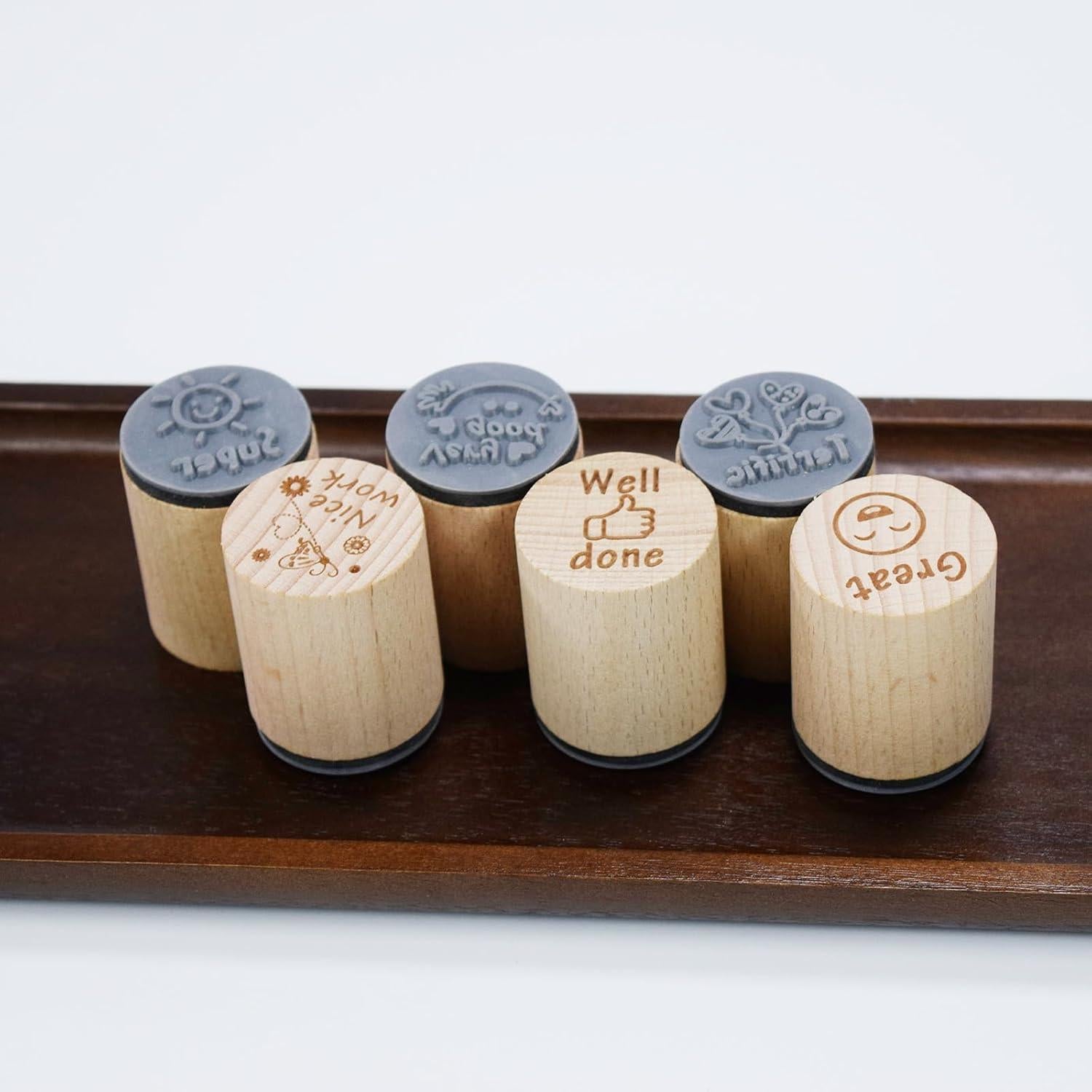 Sellos de Goma para Maestros Happylain - 6 PCS, 3x4 cm