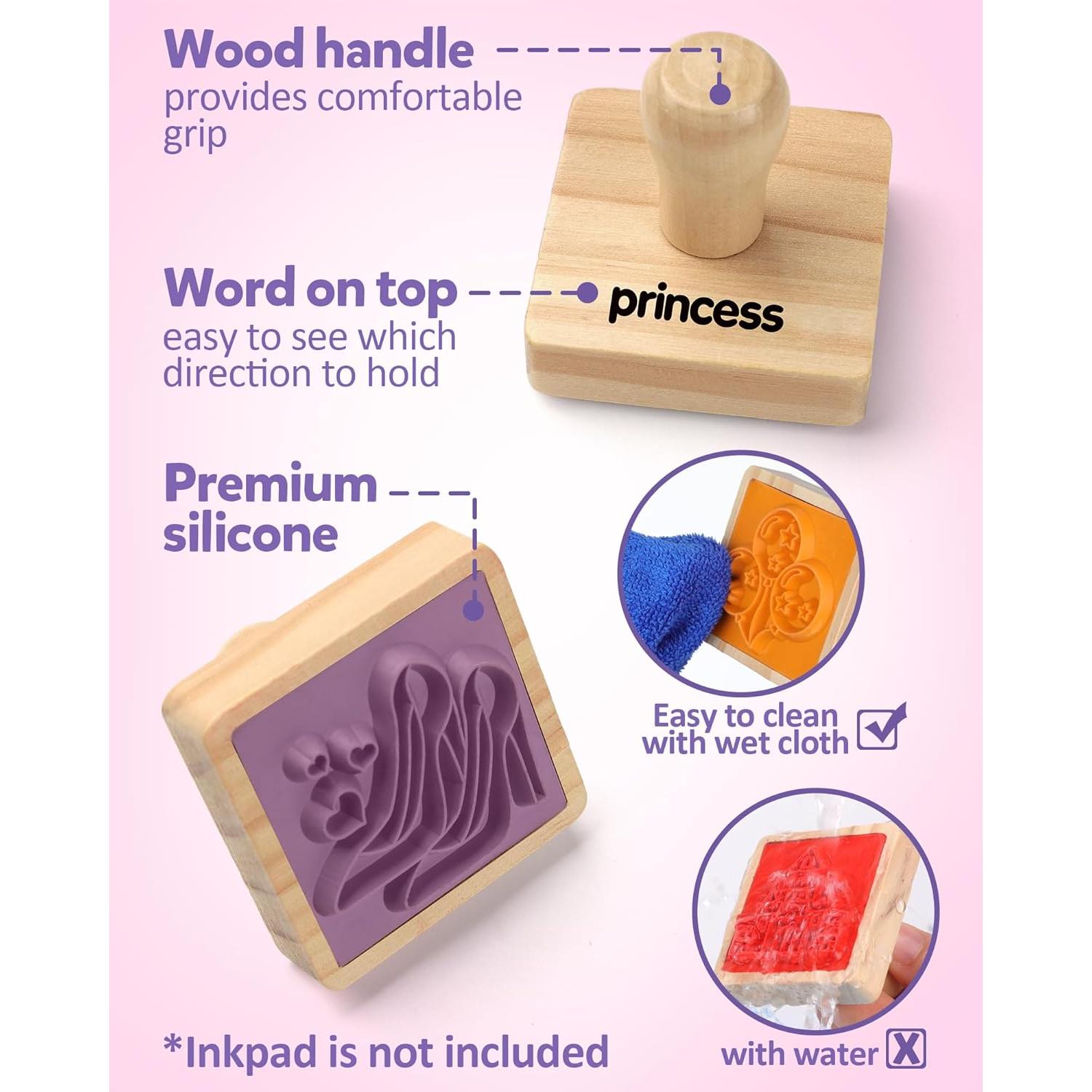 Juego de Sellos de Animales de Madera Coogam - 20 Piezas para Manualidades