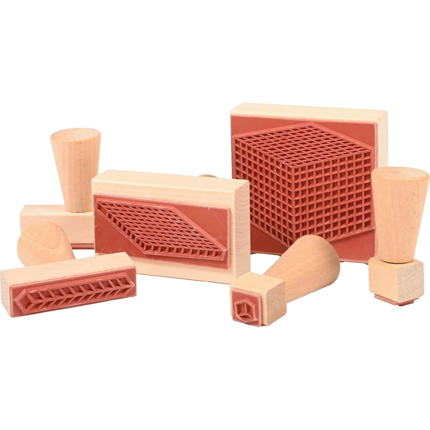Set de 6 Sellos de Bloques Base 10 Learning Advantage - Madera