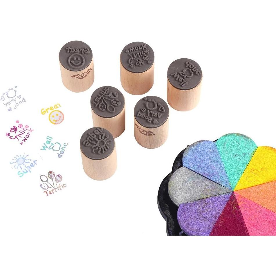 Sello Redondo de Madera DECORA 6pcs para Maestros - Alta Calidad