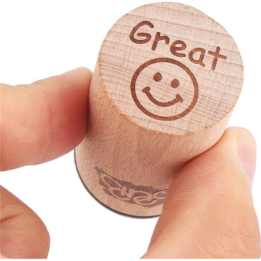 Sello Redondo de Madera DECORA 6pcs para Maestros - Alta Calidad