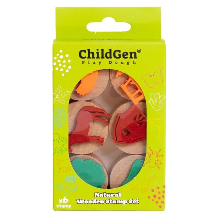 Juego de Sellos de Madera ChildGen Granja - 6 Piezas 5 cm
