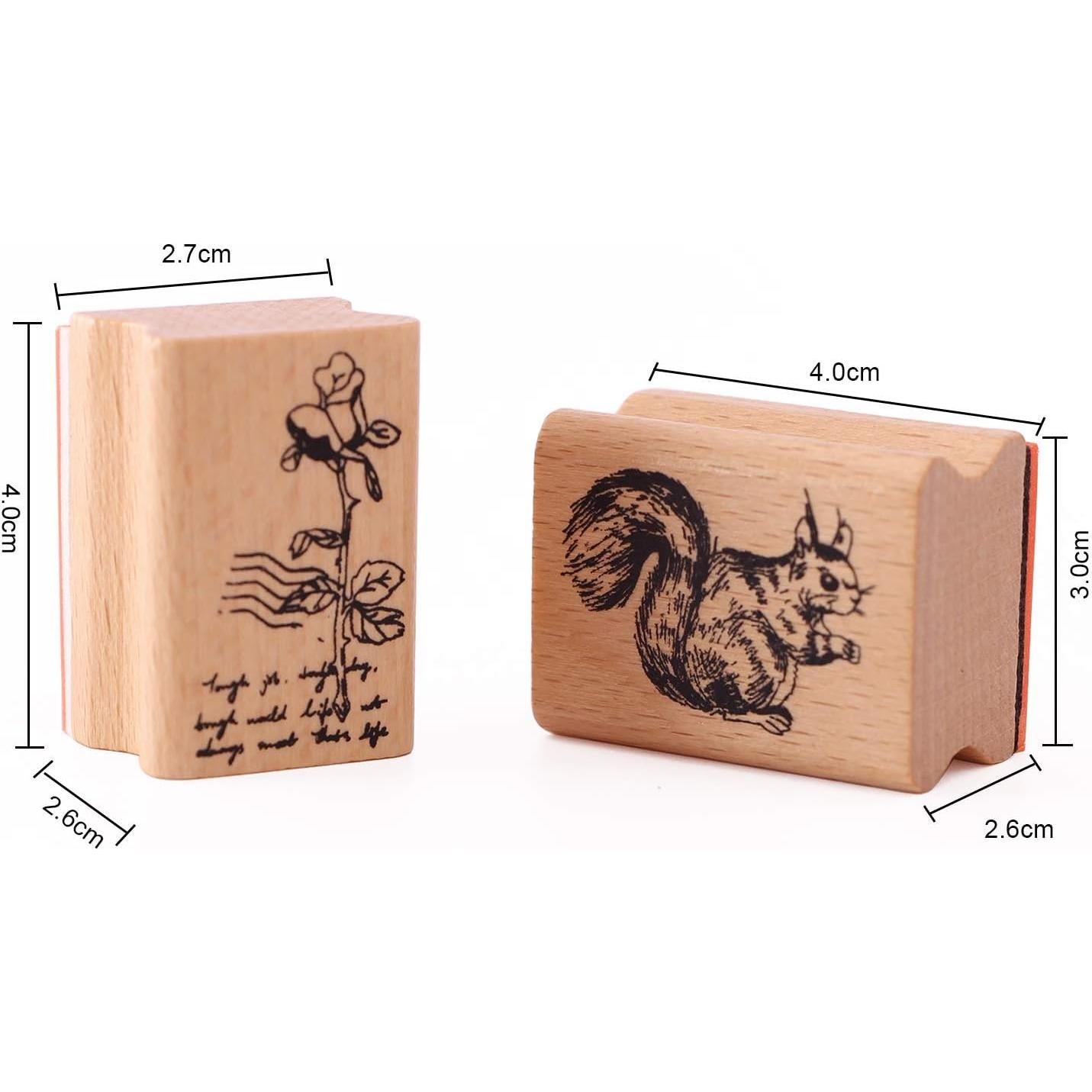 Juego de 15 Sellos de Goma de Madera Co-link para Manualidades