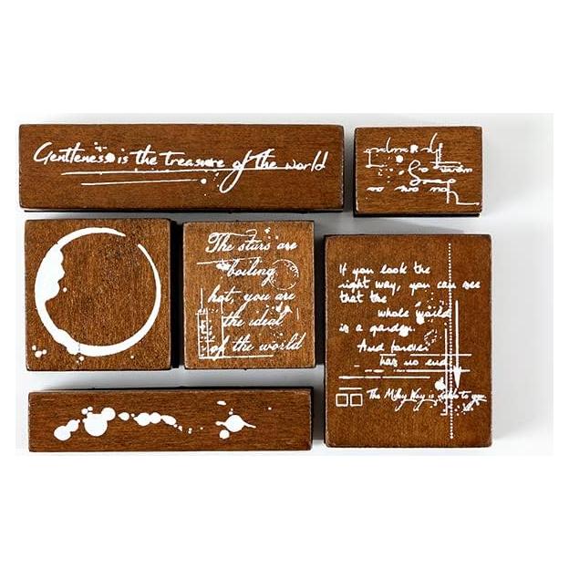 Set de Sellos de Madera Floral Vintage Alideco - 6 Piezas