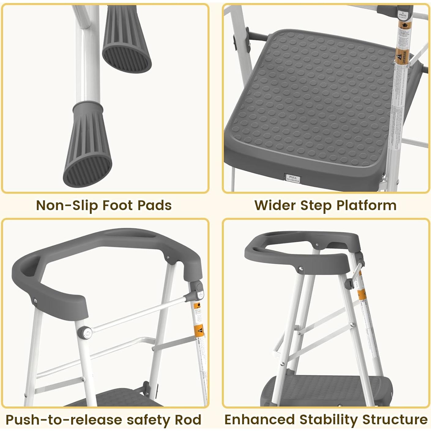 Taburete Plegable para Niños HBTower 2 Pasos Antideslizante