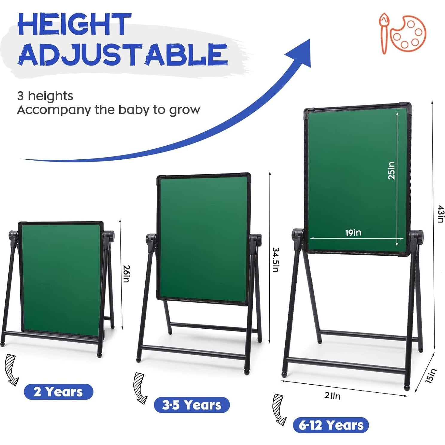 Caballete de Arte Ajustable Arkyomi Doble Cara con Accesorios