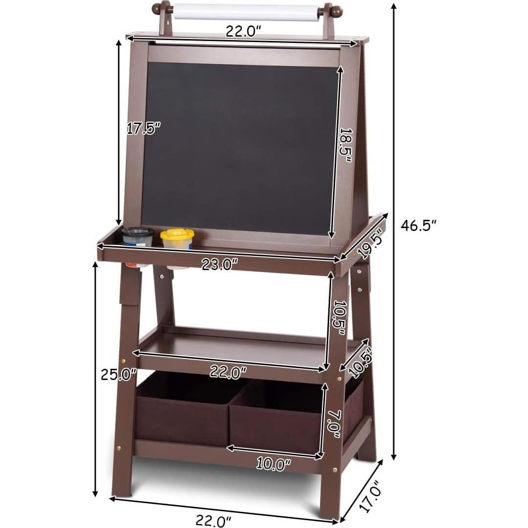 Caballete de Madera para Niños Olakids 3 en 1 Doble Cara