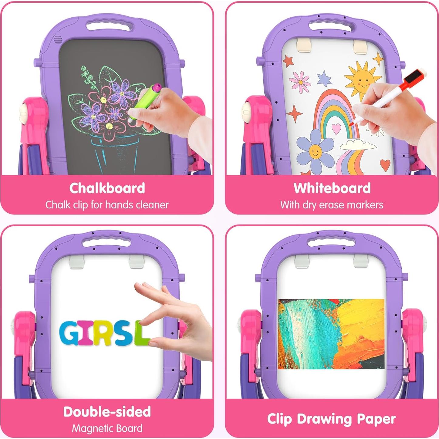 Caballete de Arte Ylovetoys Ajustable Doble Cara para Niños
