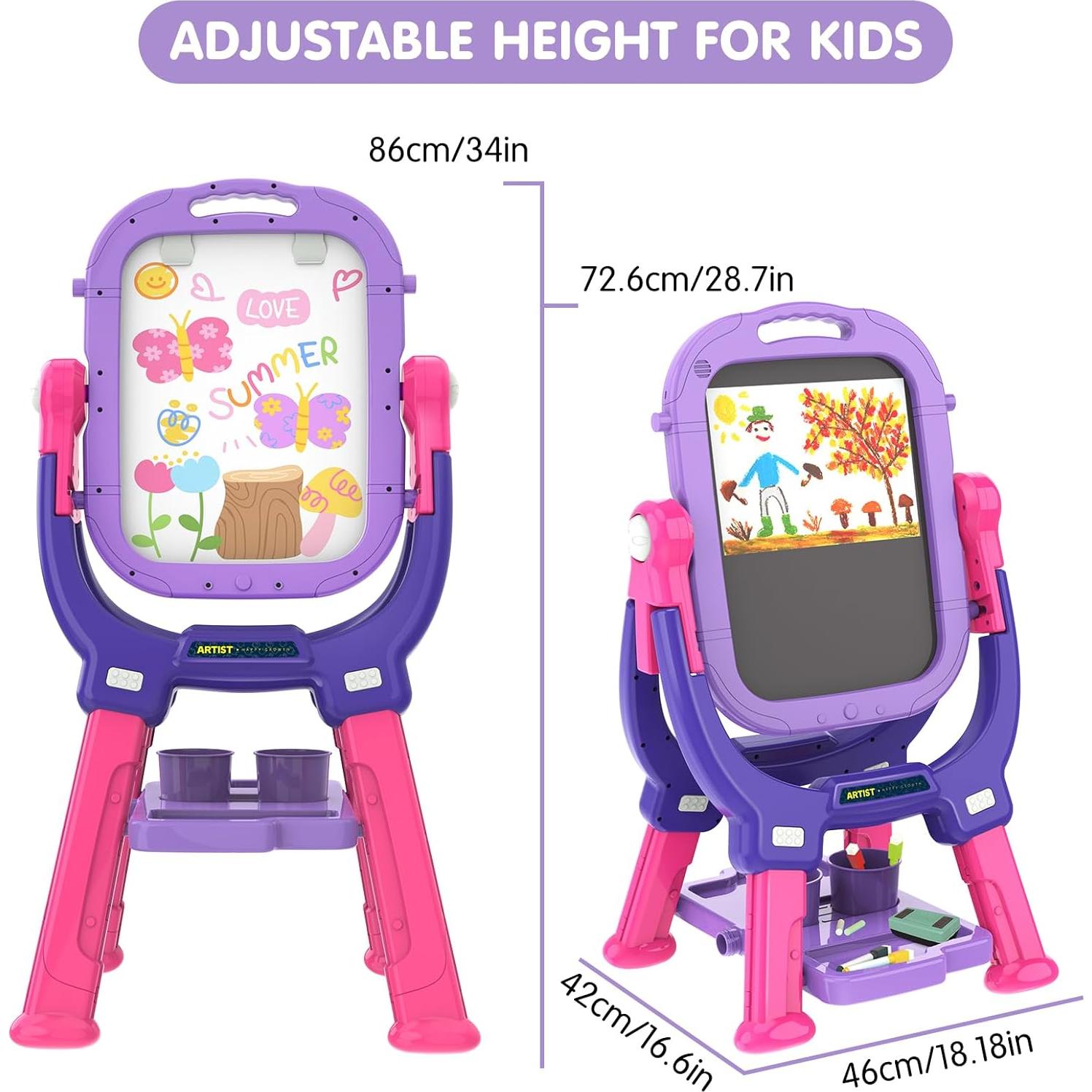 Caballete de Arte Ylovetoys Ajustable Doble Cara para Niños