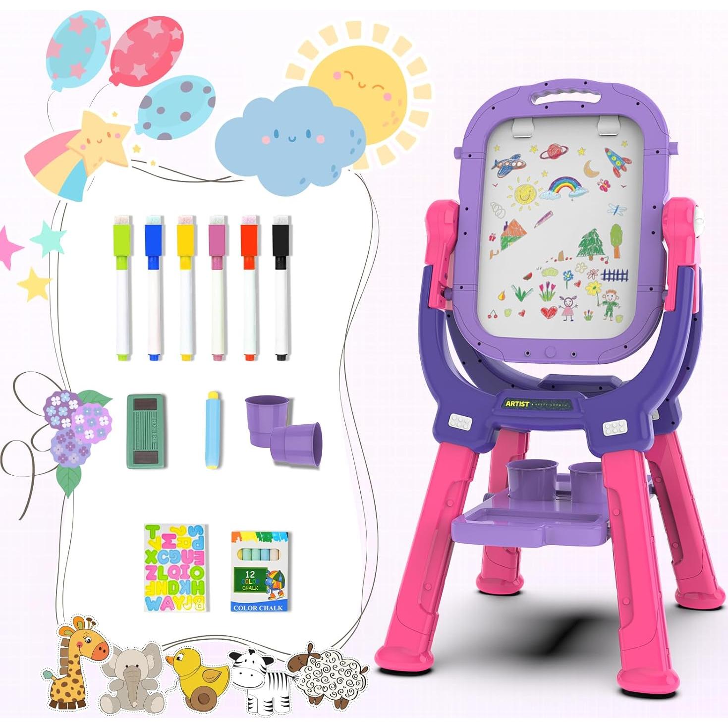 Caballete de Arte Ylovetoys Ajustable Doble Cara para Niños