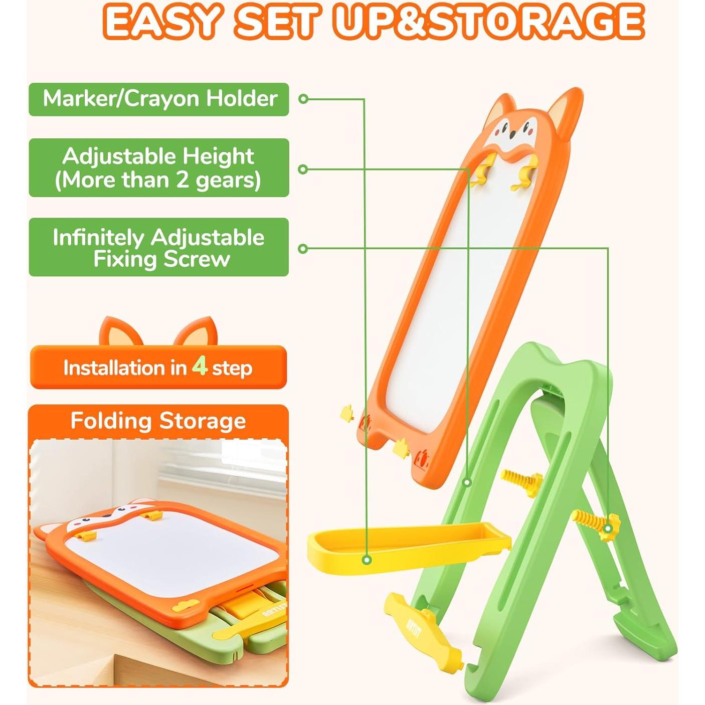 Caballete de Arte Ajustable Joycat KE4 para Niños 3-7 Años