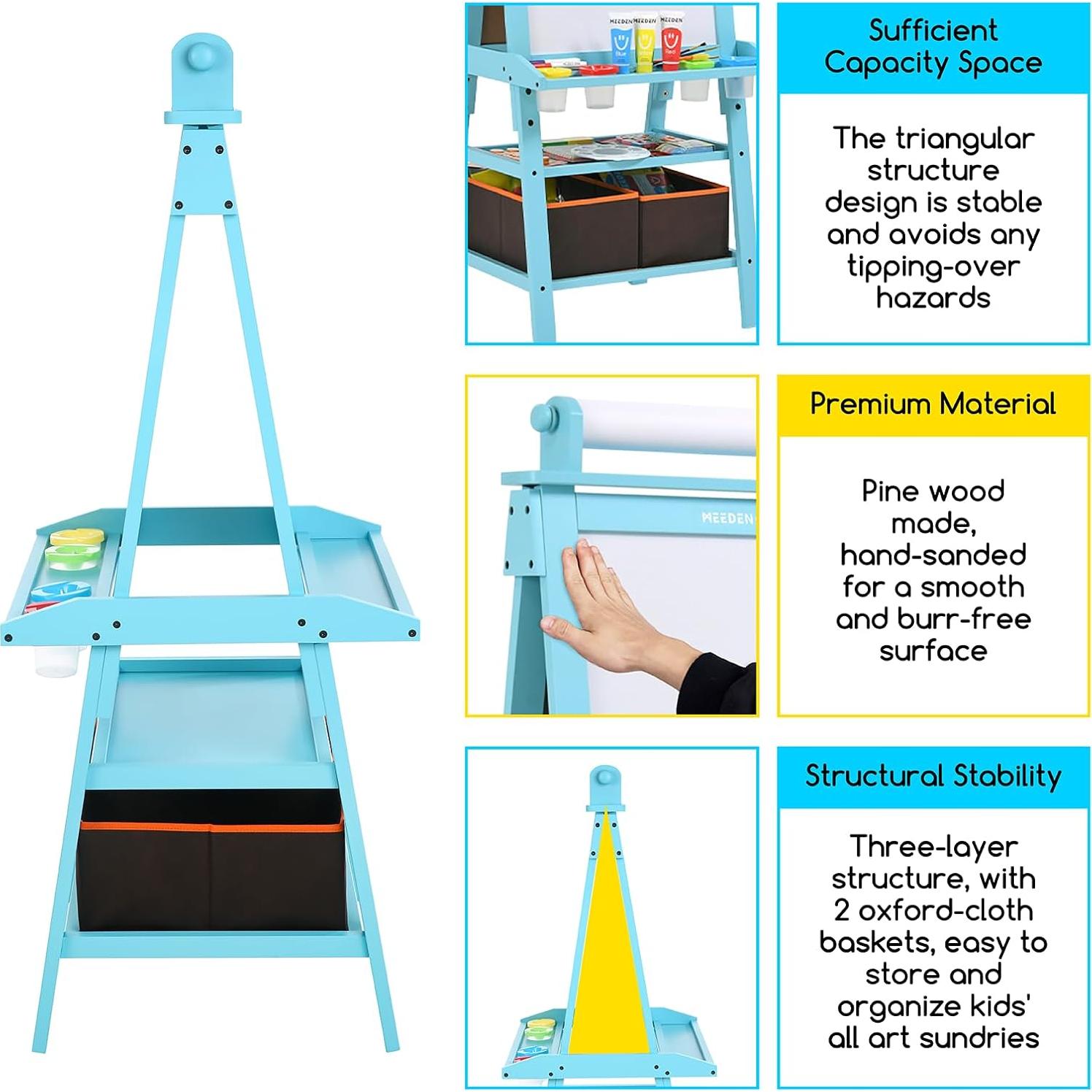 Caballete de Arte para Niños MEEDEN de Madera con Accesorios