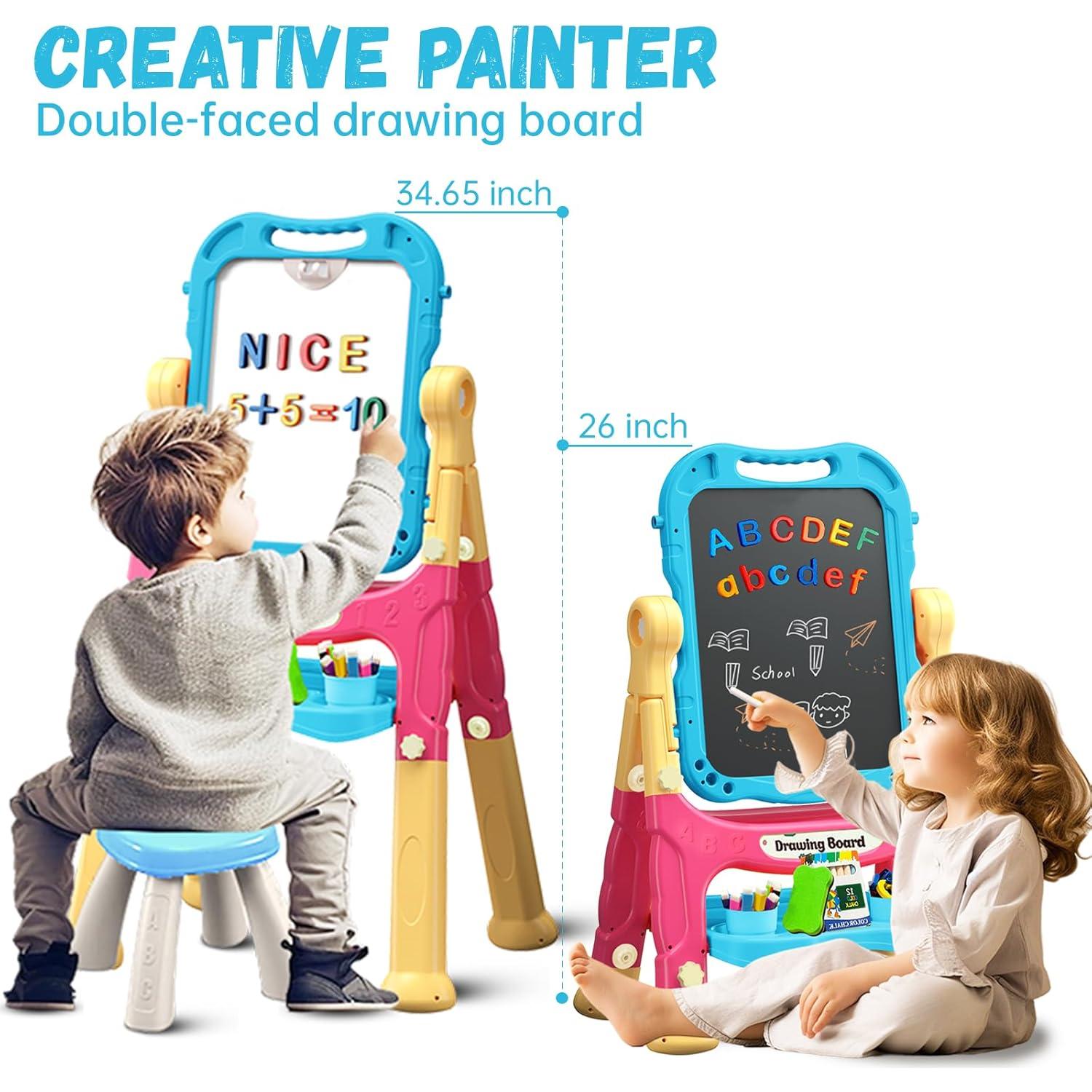 Caballete de Arte Ajustable Juivin para Niños - Doble Cara