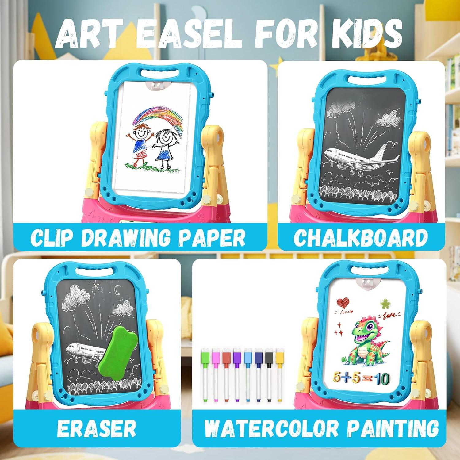 Caballete de Arte Ajustable Juivin para Niños - Doble Cara