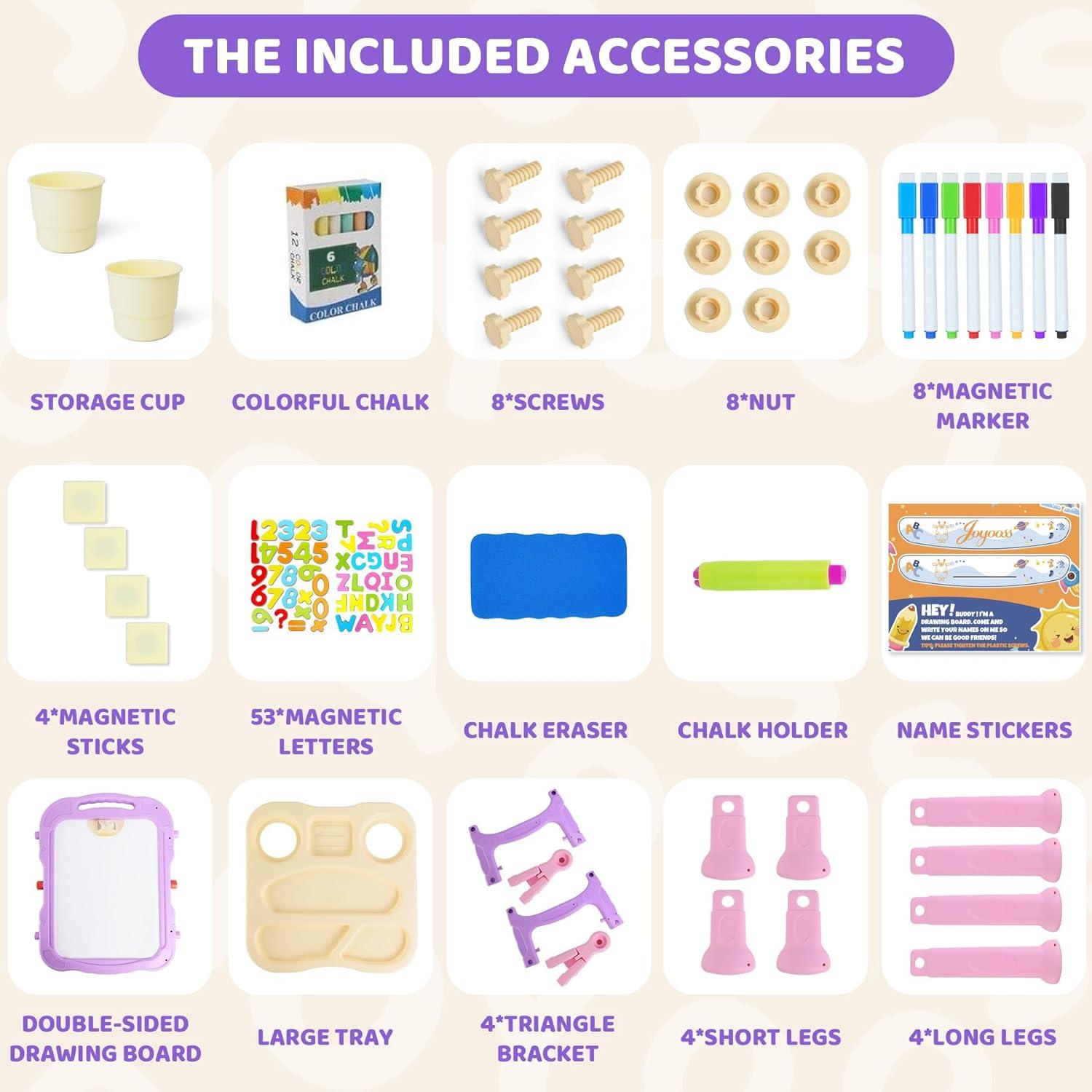 Caballete de Arte Joyooss Ajustable para Niños 3-8 Años