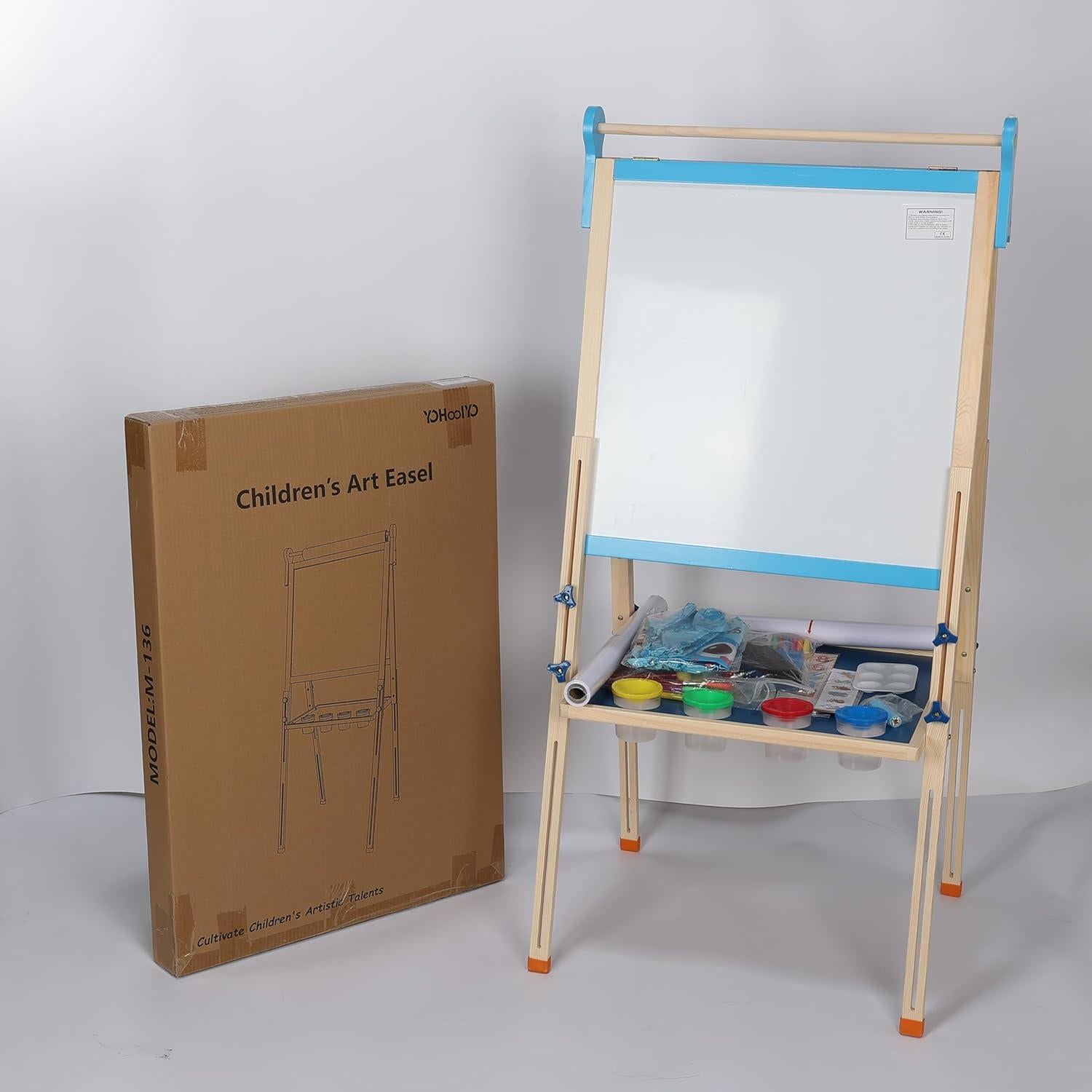 Caballete de Madera para Niños YOHOOLYO Doble Cara Ajustable