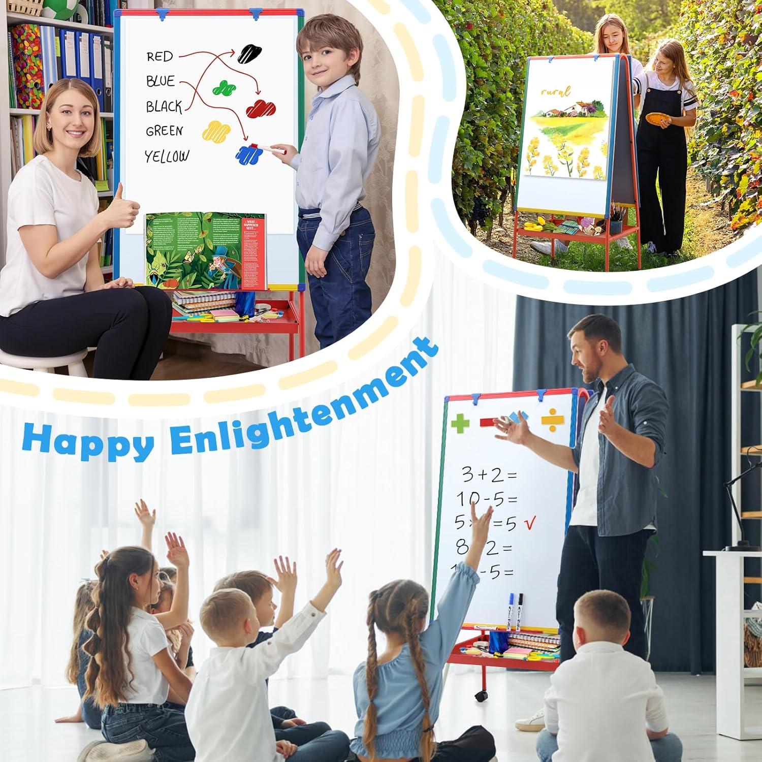 Tablero Blanco Móvil Doble Cara SWANCROWN 91.4x61 cm Ajustable