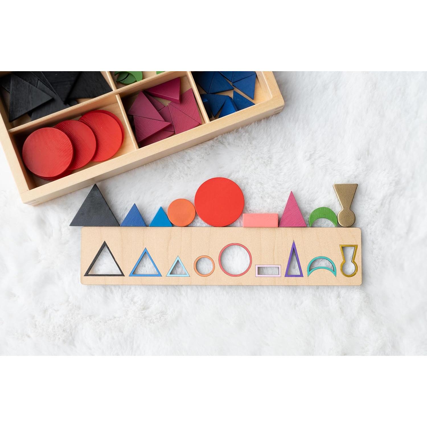 Plantilla de Gramática Montessori de Madera - Aprendizaje de Partes del Discurso