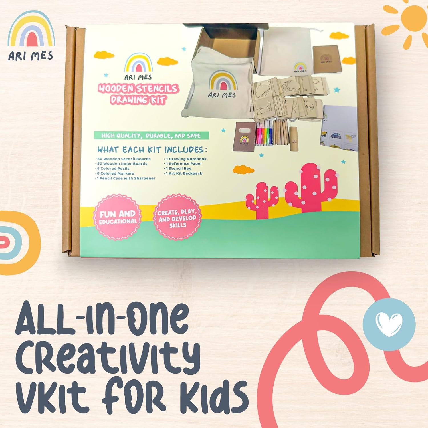 Kit de Plantillas de Dibujo ARI MES - 50 Piezas para Niños 4-8 Años