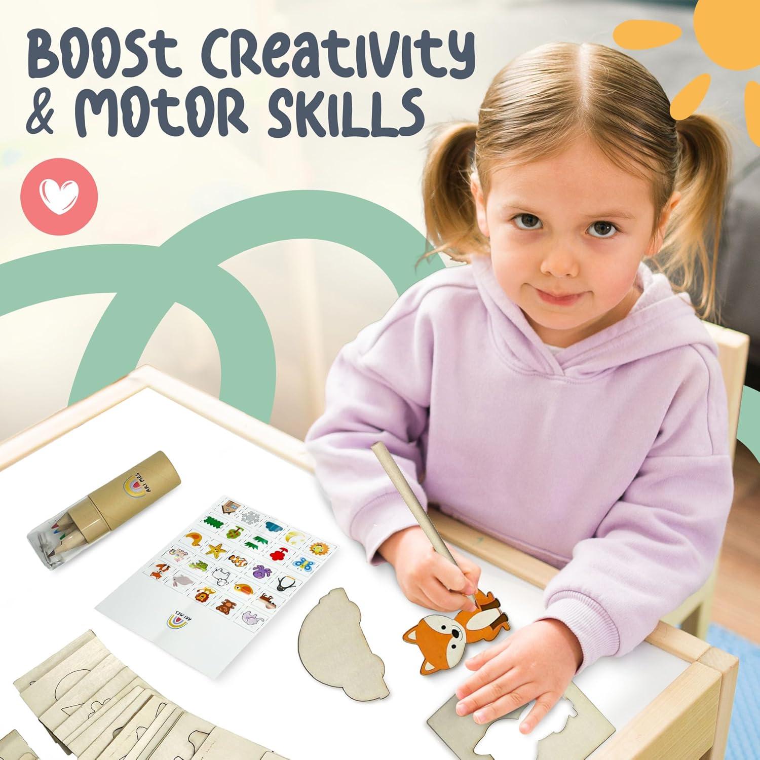 Kit de Plantillas de Dibujo ARI MES - 50 Piezas para Niños 4-8 Años