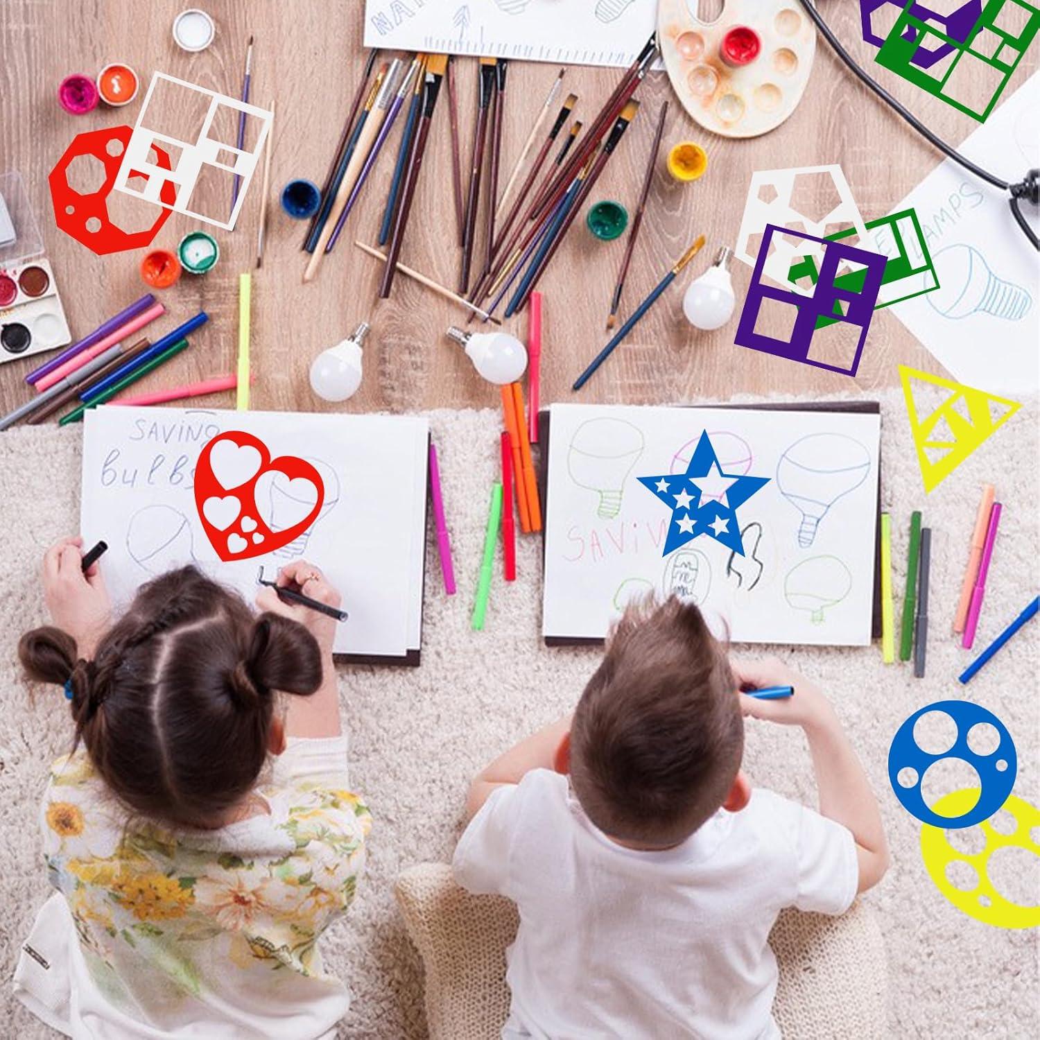 Set de 12 Plantillas Geométricas Reutilizables Larrel 13x13 cm