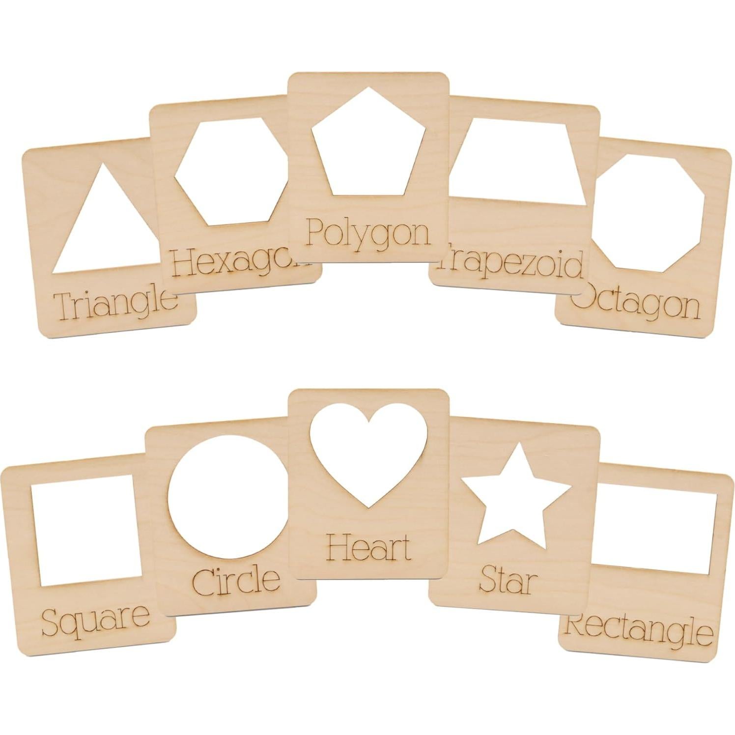 Plantillas de Geometría Reutilizables Woodpeckers 10 Formas 11.94x10.16cm