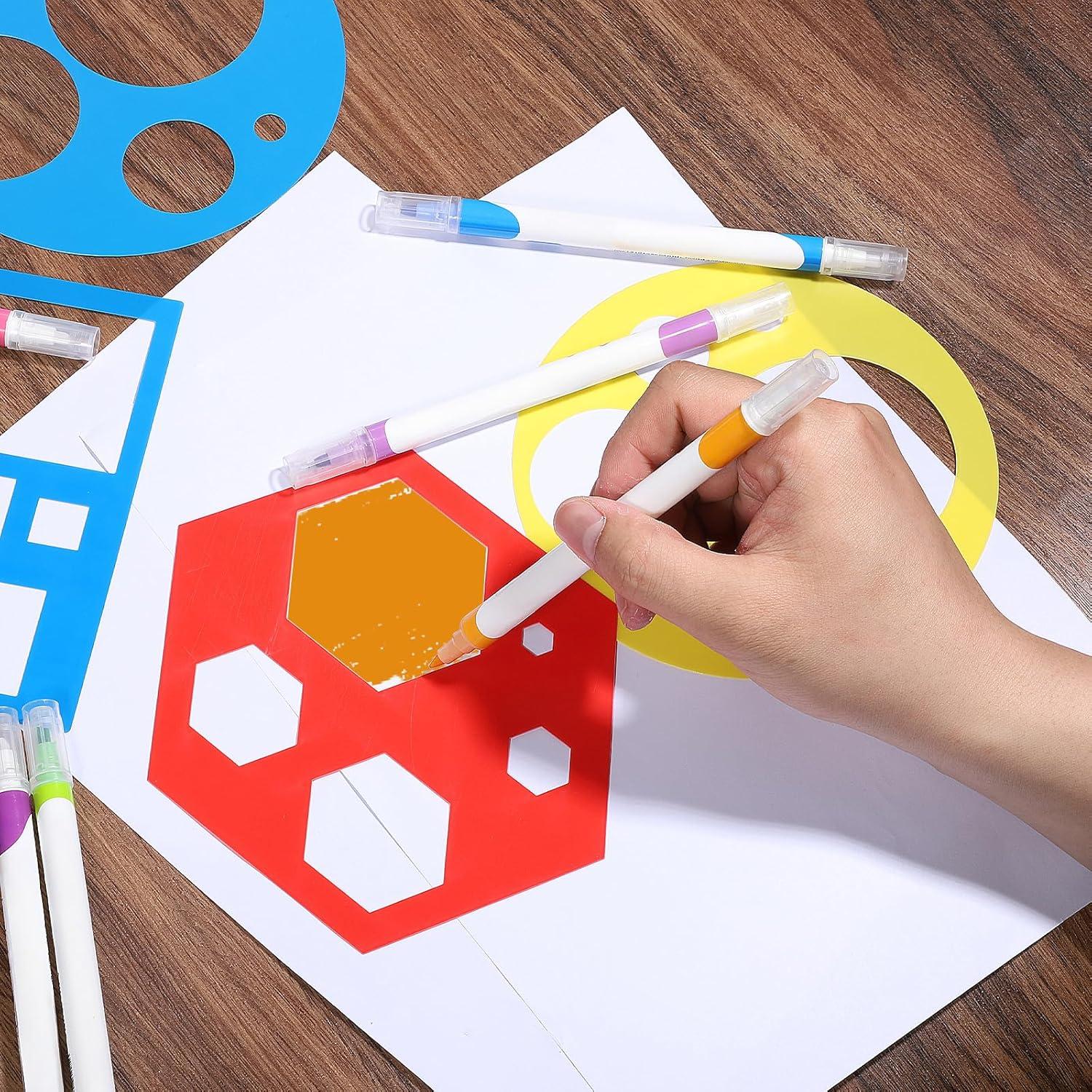 16 Plantillas Geométricas Coloridas BOHUIZ 15x15 cm para Niños