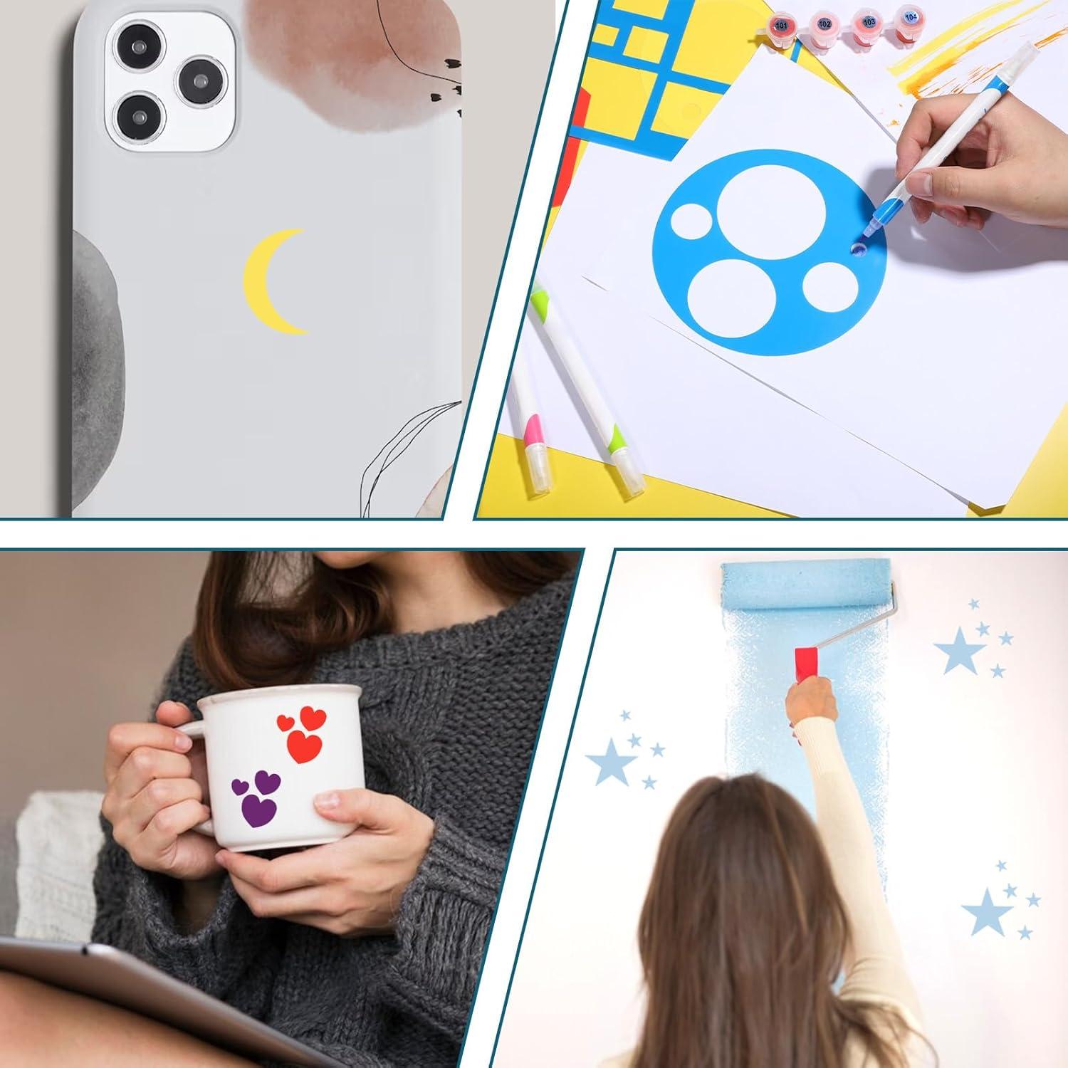 16 Plantillas Geométricas Coloridas BOHUIZ 15x15 cm para Niños