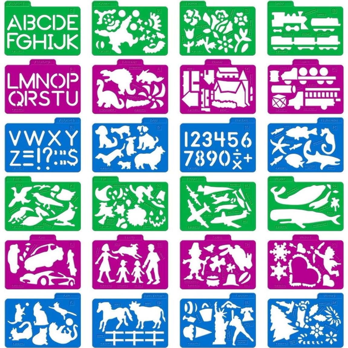 Conjunto de 24 Plantillas de Plástico Recursos Creados por Maestros