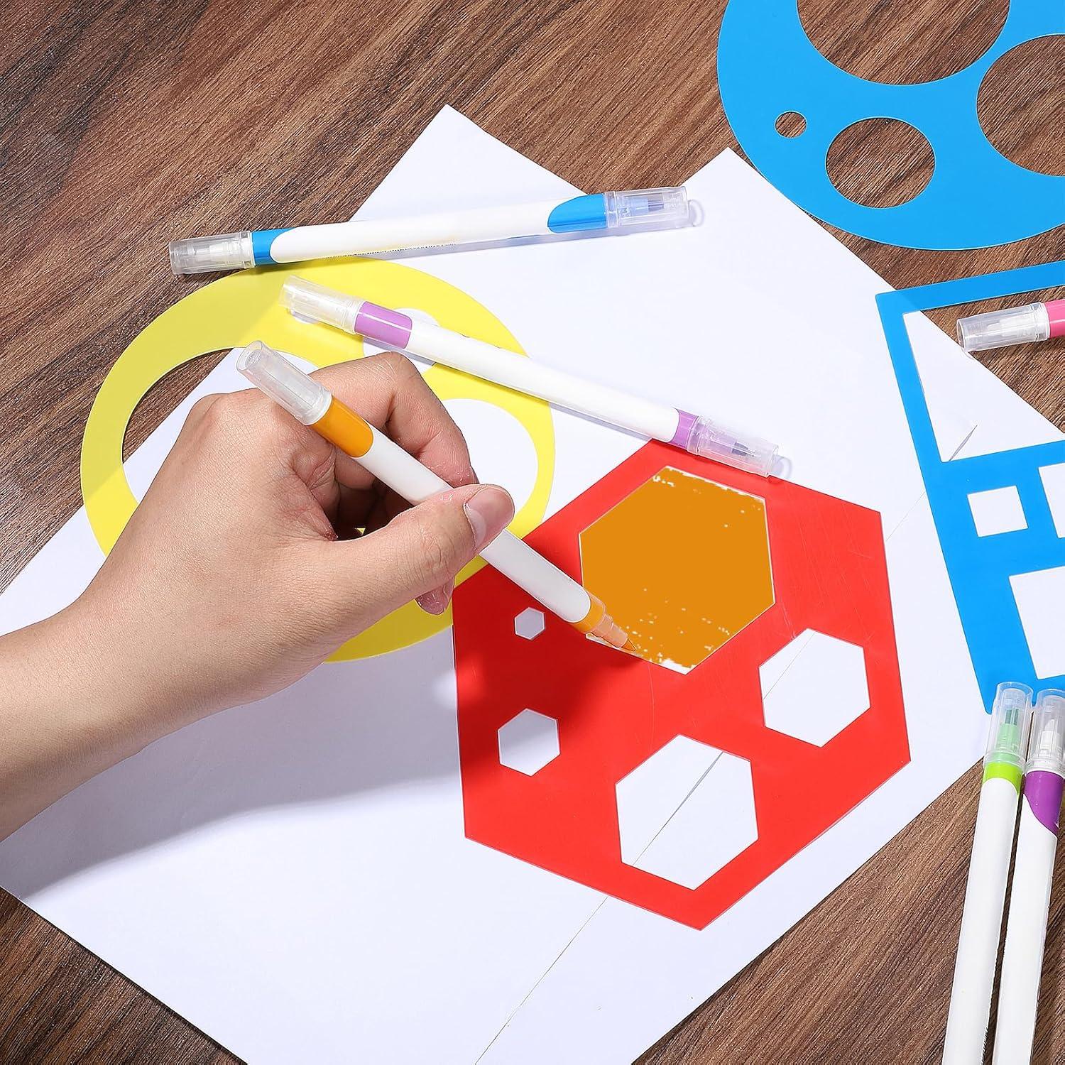 16 Plantillas Geométricas para Niños LXUEJIE 15x15 cm