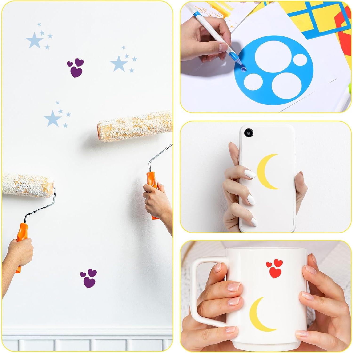 16 Plantillas Geométricas para Niños LXUEJIE 15x15 cm