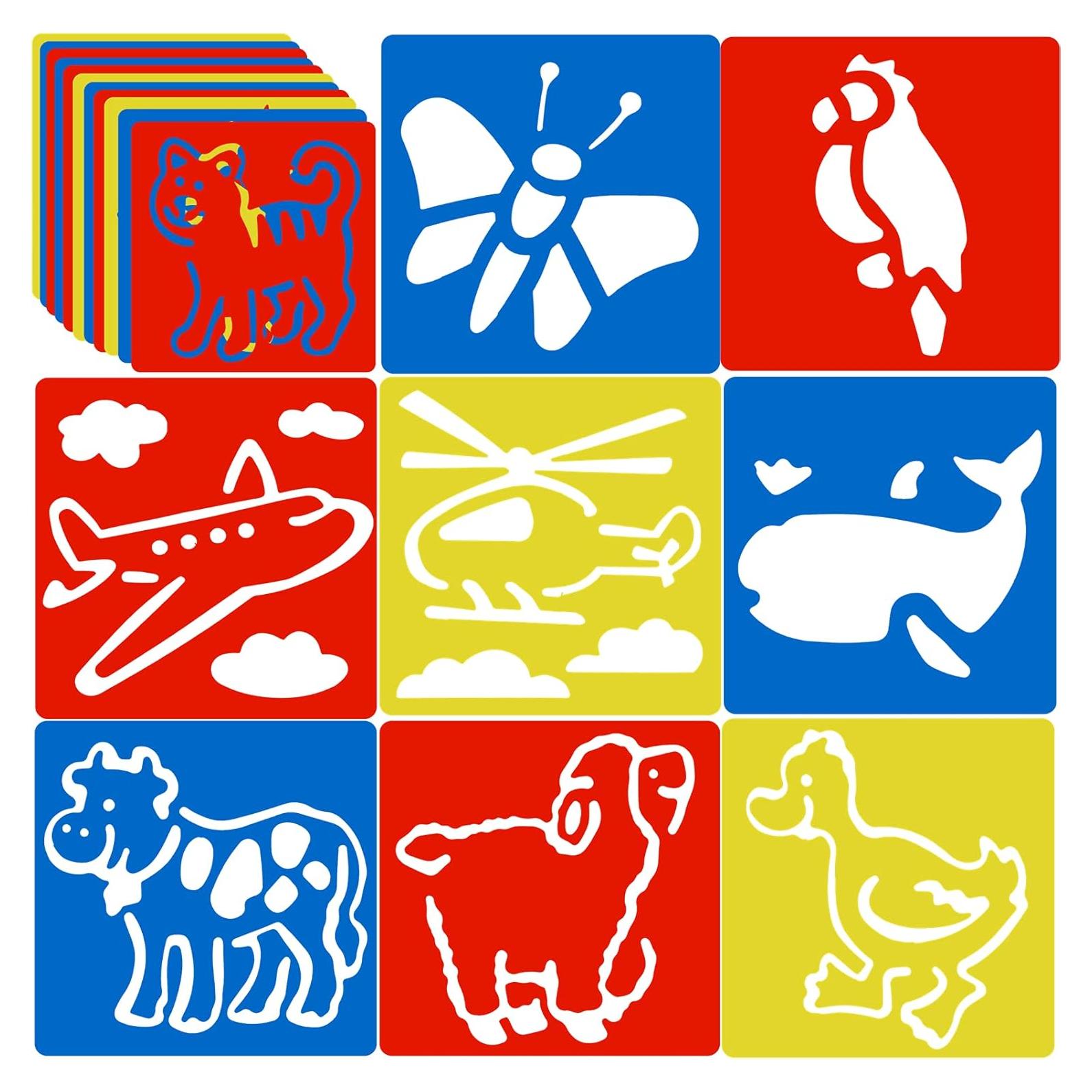 Plantillas de Dibujo Peohud 36 Piezas para Niños 14.2x15.2 cm