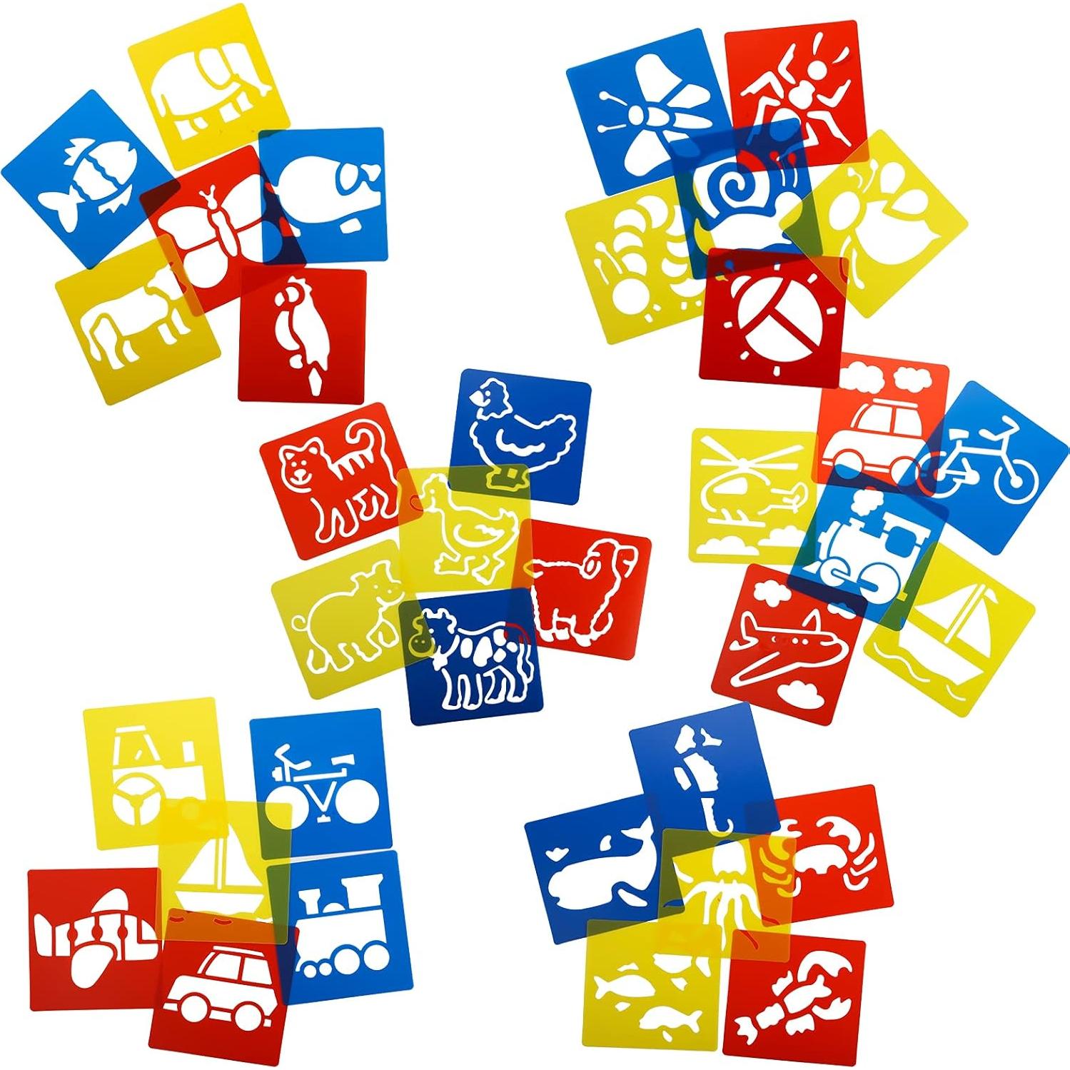 Plantillas de Dibujo Peohud 36 Piezas para Niños 14.2x15.2 cm