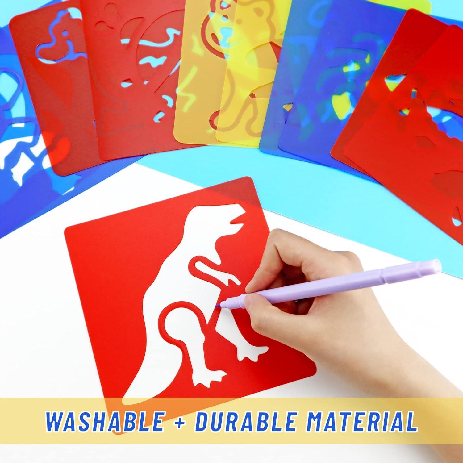 24 Plantillas de Dibujo para Niños YETOOME - Animales 15x14 cm