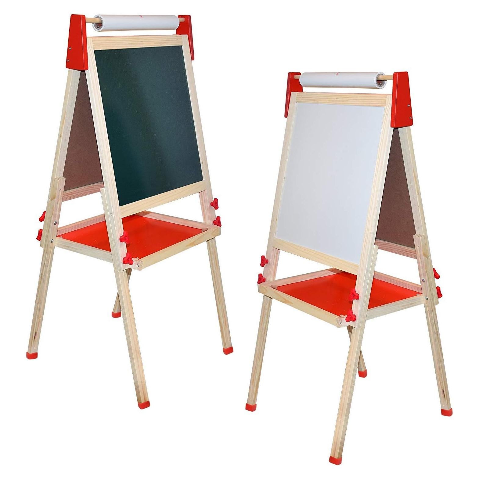 Caballete de Madera Deluxe Doble Cara Ajustable con Accesorios