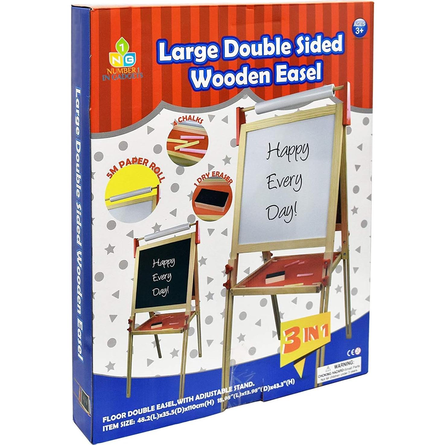 Caballete de Madera Deluxe Doble Cara Ajustable con Accesorios