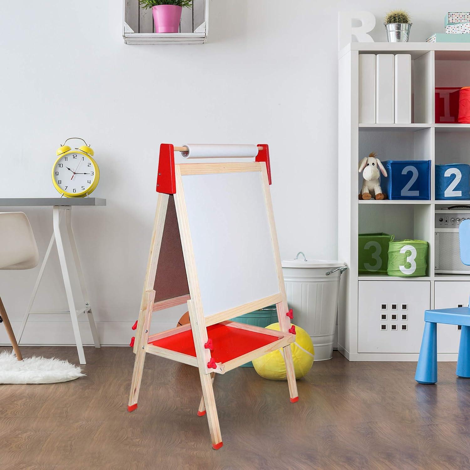 Caballete de Madera Deluxe Doble Cara Ajustable con Accesorios